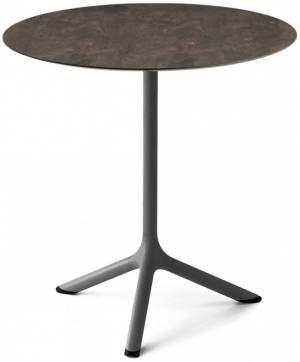 Стол ламинированный обеденный Tripe антрацит, кортен Ø700х740 мм
