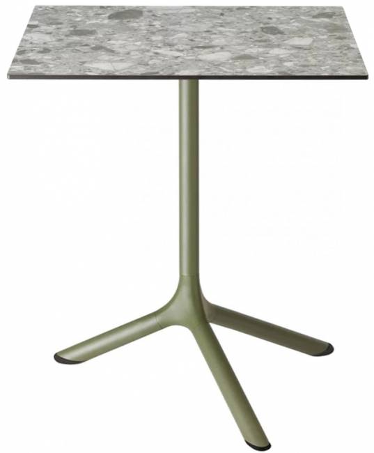 Стол ламинированный обеденный Tripe оливковый, зернистый 600х600х740 мм