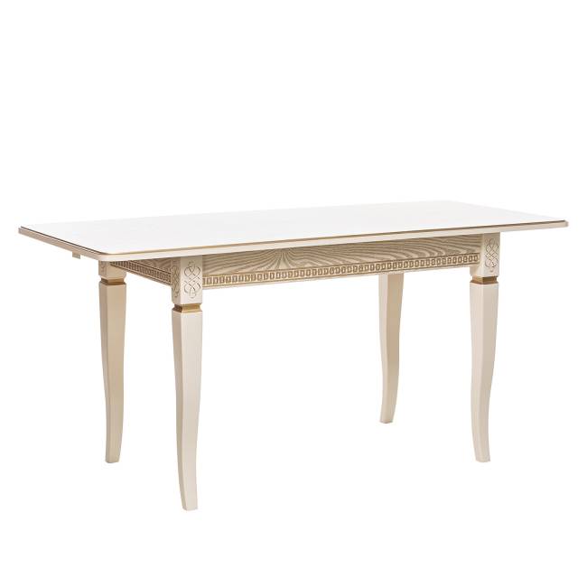 Стол раздвижной Leset Дакота 1Р Слоновая кость патина золото