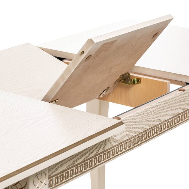 Стол раздвижной Leset Дакота 1Р Слоновая кость патина золото