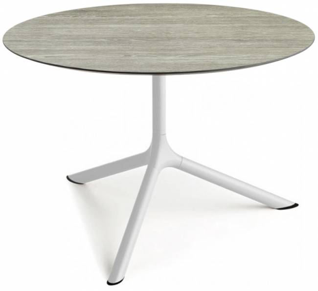 Столик ламинированный кофейный Tripe Maxi белый, состаренный серый дуб Ø800х510 мм Столик ламинированный кофейный Tripe Maxi белый, состаренный серый дуб Ø800х510 мм