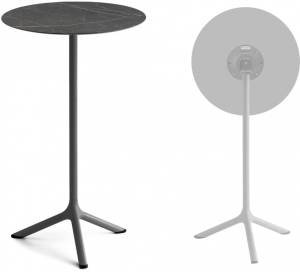 Стол ламинированный барный складной Tripe Folding антрацит, черный мрамор Сахара Ø600х1100 мм