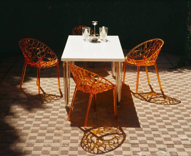 Кресло прозрачное Crystal оранжевый 590х600х800 мм