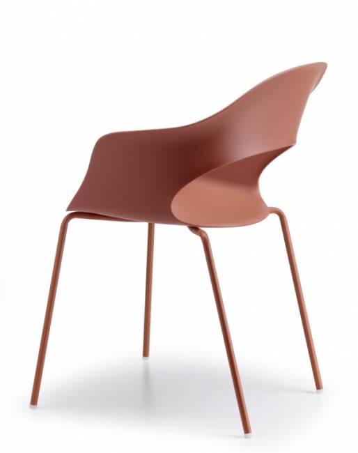 Кресло пластиковое Lady B терракотовый 560х580х780 мм