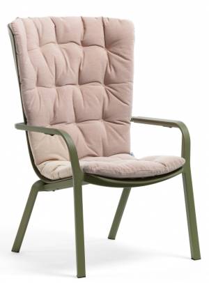 Лаунж-кресло пластиковое с подушкой Folio агава, розовый 720х810-925х1130-1065 мм