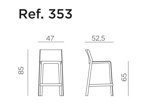Стул пластиковый полубарный Trill Stool Mini кирпичный 470х525х850 мм Стул пластиковый полубарный Trill Stool Mini кирпичный 470х525х850 мм