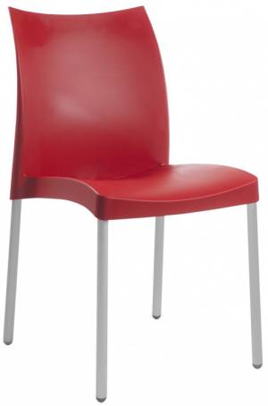 Стул пластиковый Marvel-S сатинированный алюминий, красный 470х540х840 мм