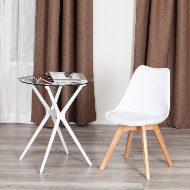 Стул TULIP (mod. 73-1) / 1 шт. в упаковке дерево/пластик/экокожа, 47,5x55x80 см, белый белый дерево/пластик/экокожа Стул TULIP (mod. 73-1) / 1 шт. в упаковке дерево/пластик/экокожа, 47,5x55x80 см, белый белый дерево/пластик/экокожа