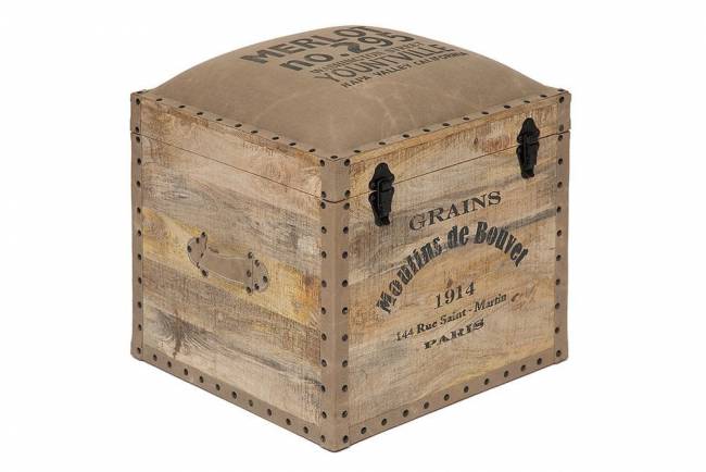 Пуф - сундук Secret De Maison PERRET (mod. M-540 ) дерево манго/ткань хлопок, 45*45*50, натуральный, ткань: винтаж натуральный дерево манго/ткань хлопок Пуф - сундук Secret De Maison PERRET (mod. M-540 ) дерево манго/ткань хлопок, 45*45*50, натуральный, ткань: винтаж натуральный дерево манго/ткань хлопок