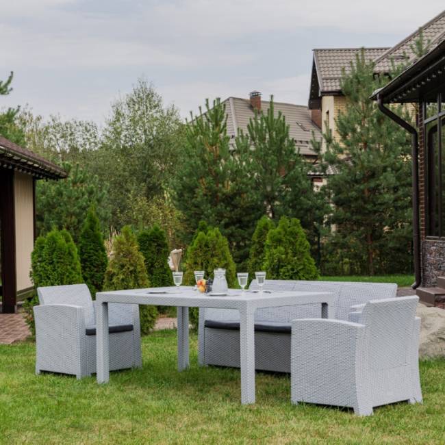 Обеденный комплект LANA DINING S светло-серый