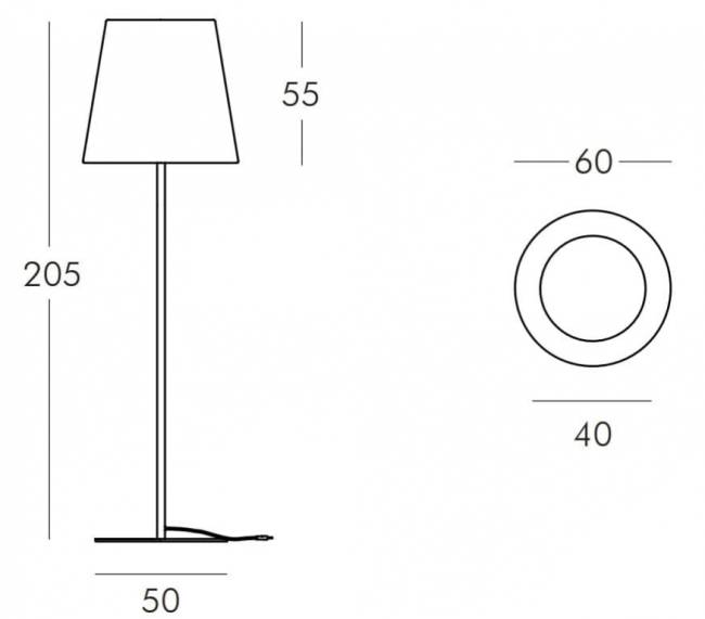Торшер пластиковый Ali Baba Steel Lighting белый Ø600х2050 мм