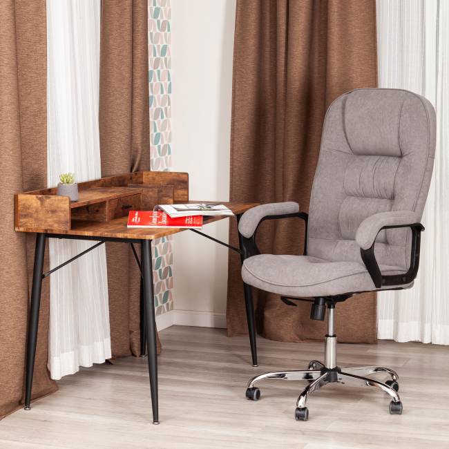 Кресло СН9944 (22) хром флок , серый, 29 серый флок