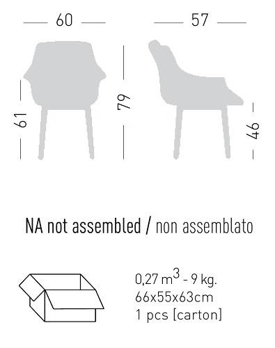 Кресло с обивкой More BL 600х570х790 мм