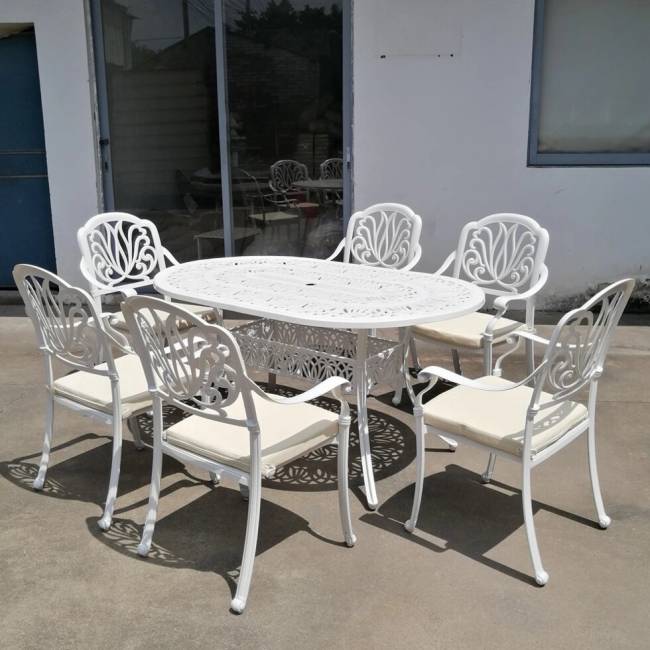 Белая мебель из литого алюминия Florence 6 White