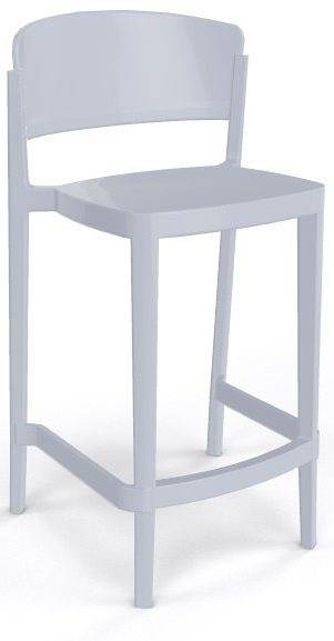 Стул пластиковый полубарный Abuela Stool 67 жемчужно-серый 500х440х910 мм