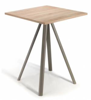 Стол ламинированный барный Norman минерально-серый, дубовый 700х700х1060 мм