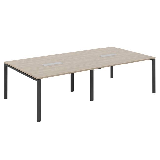 SG.276.OD.63.AN / Стол переговорный 3200х1638х750 МК60х30 / профиль: 60х30 антрацит; столешница: дуб темный