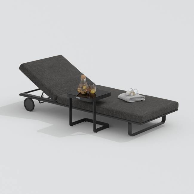 Шезлонг COSTA на колесах маренго - каркас карбон