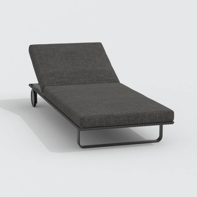 Шезлонг COSTA на колесах маренго - каркас карбон