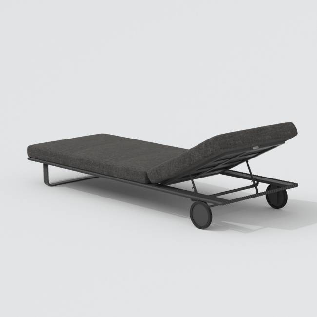 Шезлонг COSTA на колесах маренго - каркас карбон