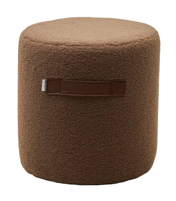 Пуф для гостиной HARTA NINI-02 Тауп, teddy  / TKS-03 темно-коричневый, экокожа М-City