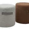 Пуф для гостиной HARTA NINI-02 Тауп, teddy  / TKS-03 темно-коричневый, экокожа М-City