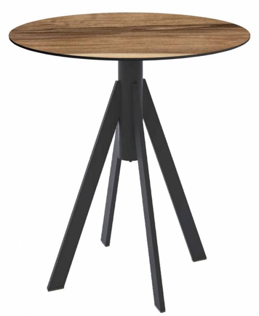 Стол обеденный Fuoz HPL черный, индийский шесман Ø600х750 мм Стол обеденный Fuoz HPL черный, индийский шесман Ø600х750 мм