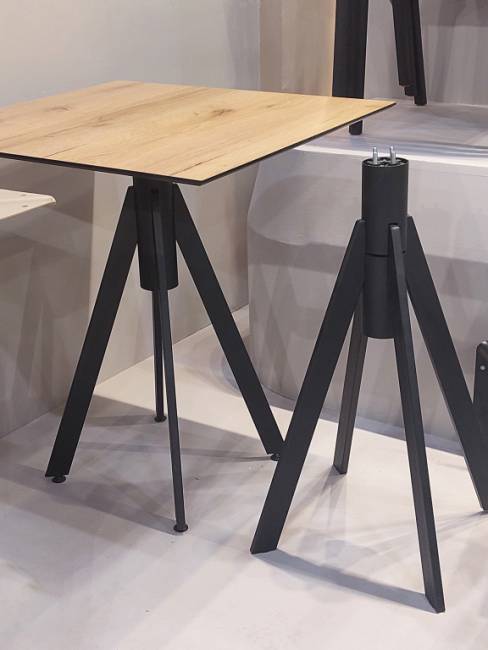 Стол обеденный Fuoz HPL черный, индийский шесман Ø600х750 мм Стол обеденный Fuoz HPL черный, индийский шесман Ø600х750 мм