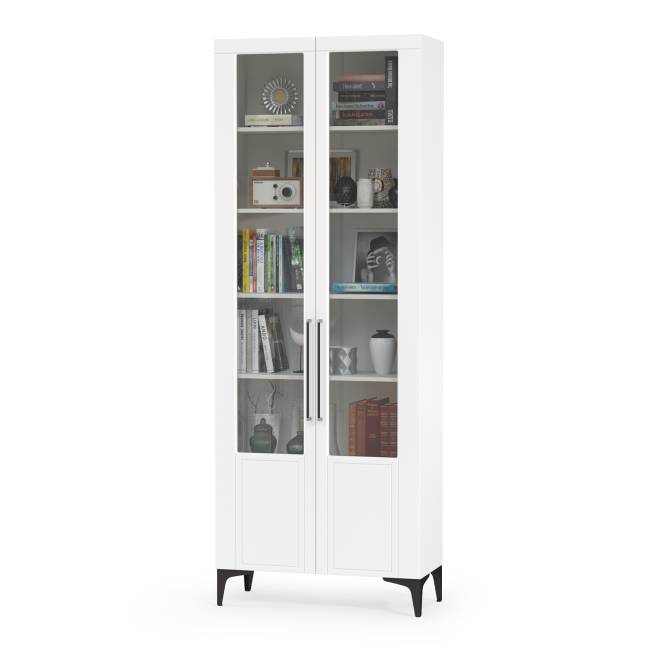 Широкий сервант и комод под ТВ-аппаратуру Валенсия цвет белый шагрень