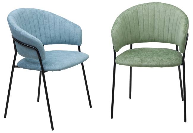 Стул ГЕММА, цвет RAIN 7 breeze, велюр / черный каркас М-City