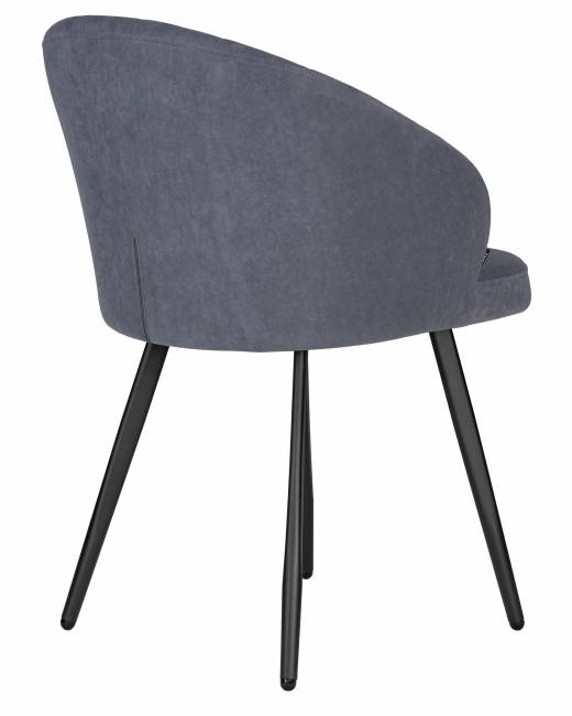 Стул обеденный DOBRIN NAOMI, ЭМАЛЬ ЧЕРНЫЙ МУАР велюр Catania Steel