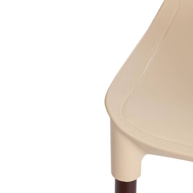 Стул Джениус/Genius (мод. 75) (2шт.в упаковке) пластик/металл, 46x56x84cм, бежевый/опоры коричневые  (Комплект из 2 шт.) бежевый металл/пластик