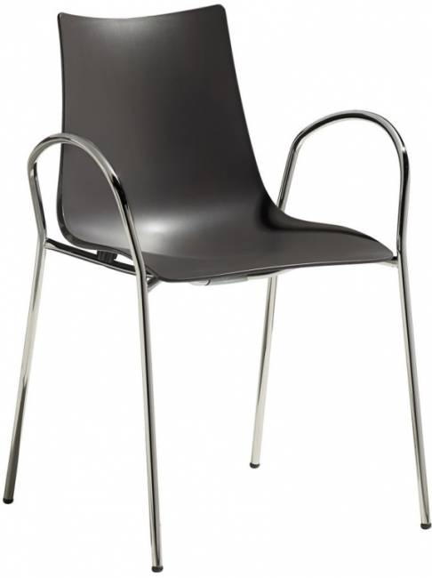 Кресло пластиковое Zebra Technopolymer хром, антрацит 540х520х810 мм Кресло пластиковое Zebra Technopolymer хром, антрацит 540х520х810 мм