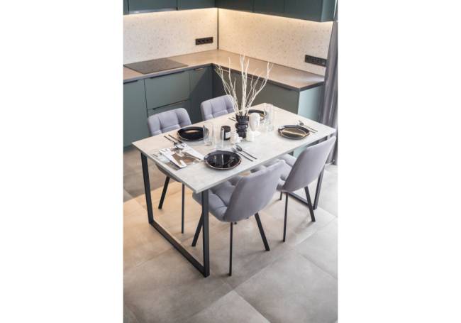 Лиман 140 х 80 бетон светлый / черный матовый