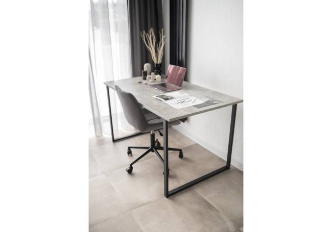 Лиман 140 х 80 бетон светлый / черный матовый