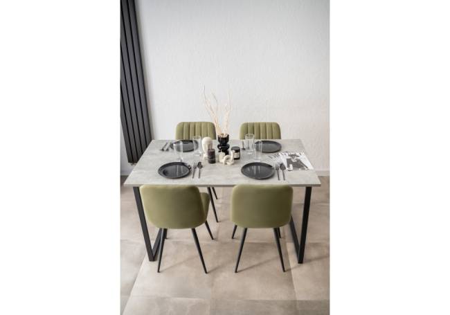 Лиман 140 х 80 бетон светлый / черный матовый