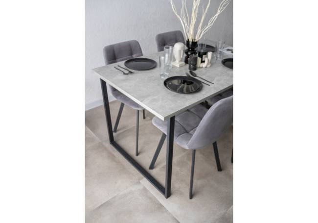 Лиман 140 х 80 бетон светлый / черный матовый