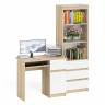 Компьютерный стол с ящиком и дверкой МС-1 правый со стеллажом с ящиками МСТ600 Мори цвет дуб сонома/белый