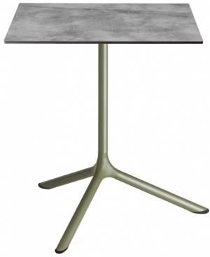 Стол ламинированный обеденный Tripe Maxi оливковый, цементный 700х700х740 мм