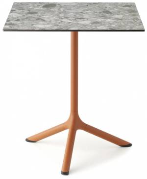 Стол ламинированный обеденный Tripe терракотовый, зернистый 600х600х740 мм