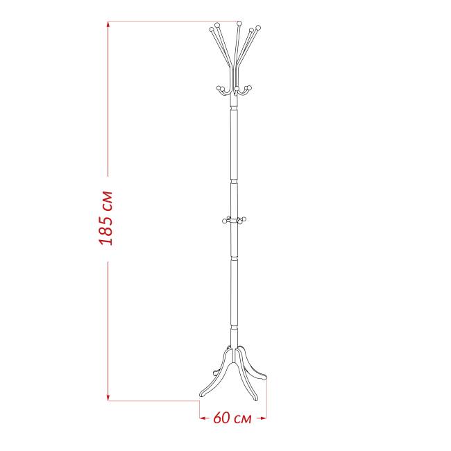 Вешалка напольная Leset Галант-3 Орех