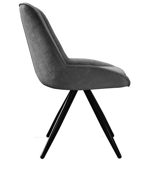 Стул DikLine 504 поворотный BL13 серый, ножки черные