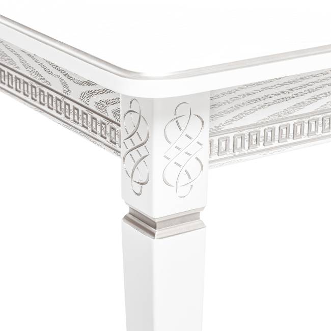 Стол раздвижной Leset Дакота 1Р Белый патина серебро