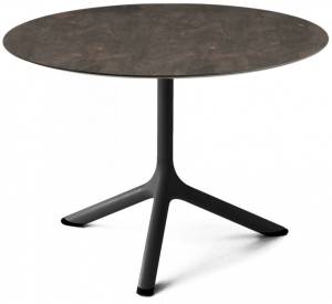 Столик ламинированный кофейный Tripe черный, кортен Ø700х510 мм