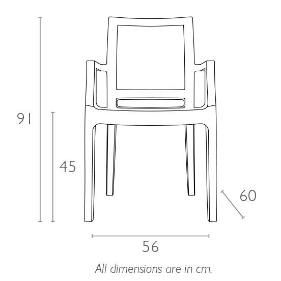 Кресло пластиковое Arthur белый 560х600х910 мм