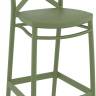 Стул пластиковый полубарный Cross Bar 65 оливковый 450х500х960 мм
