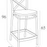 Стул пластиковый полубарный Cross Bar 65 оливковый 450х500х960 мм
