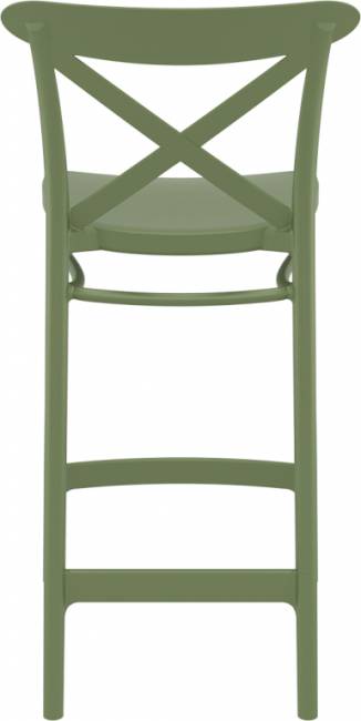 Стул пластиковый полубарный Cross Bar 65 оливковый 450х500х960 мм