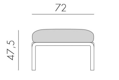 Пуф пластиковый с подушкой Komodo Pouf тортора, лед 700х700х490 мм