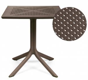 Стол пластиковый обеденный Clip 70 табак 700х700х750 мм